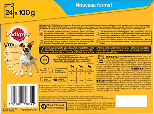 PEDIGREE Sachets Fraîcheur pour Chien Adulte aux 4 Saveurs en Sauce, 48 Sachets Repas de 100g