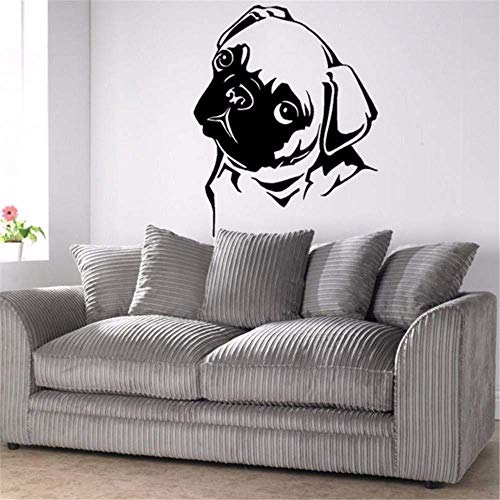 Pegatinas de pared murales Calcomanías 48X56cm Pug Dog Pet Giant Large Transfer Home Room Decorativo