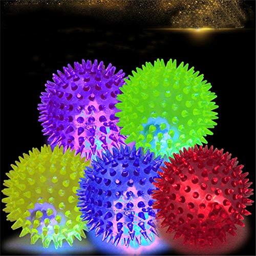 Pelota De Juguete 1 Unid Colorido Caucho Suave Luminoso Mascota Masticar Juguete Gato Perro Masticar Lanzar Bola Elástica Juguete Chirriante Juguetes Para Perros Color Aleatorio, No Puede Elegir Color