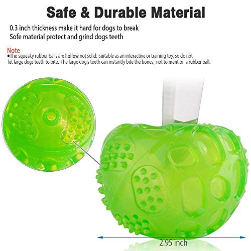 Pelota Perro Impermeable Bola Inflable Goma Juguete de Goma, Squeaker Squeeze Pet Ball juguetes, Interactiva Para Perros Traning, el Diámetro 7.5cm, 3 Piezas (Verde, Azul, Naranja)