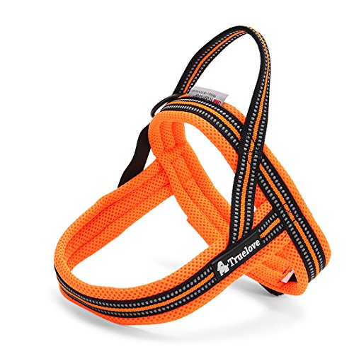 PENIVO Perros Arnés Seguridad Noche Ajustable Reflectante al Aire Libre Chaleco Chaleco arnés Entrenamiento Arneses para Perros Grandes/medianos/pequeños, Naranja (XL,67-90cm)