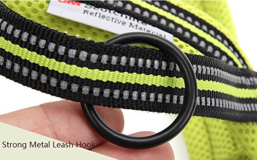 PENIVO Perros Arnés Seguridad Noche Ajustable Reflectante al Aire Libre Chaleco Chaleco arnés Entrenamiento Arneses para Perros Grandes/medianos/pequeños, Naranja (XL,67-90cm)