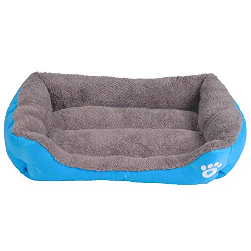 PENVEAT S-3XL 9 Colores Paw Pet Sofá Camas para Perros Parte Inferior Impermeable Suave vellón Cálido Gato Cama Casa Petshop Cama Perro, Azul, XL