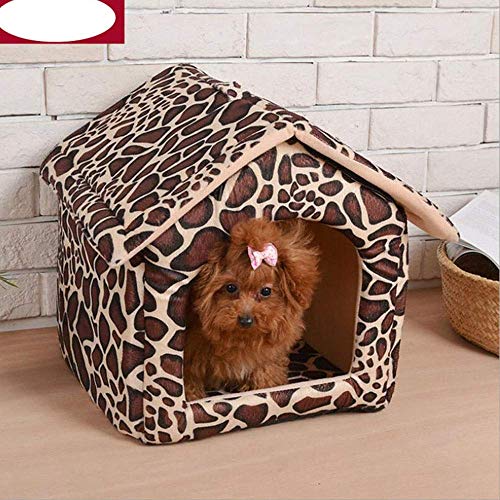 Perrera Casa del gato, perro Dog House Tent Suministros Pequeños del animal doméstico del gato heces perro de la jerarquía Den Compruebe raya excrementos de un gato Cama con cojín extraíble lavable