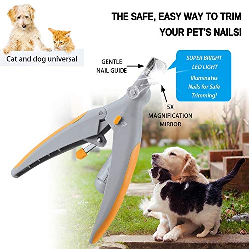 Perro Nail Trimmer, Profesionales De Uñas del Gato del Perro Casero Clippers Trimmer con Luz LED Y Estética Eléctrica Amoladoras Tijeras De Uñas del Dedo del Pie De La Garra para Mascotas