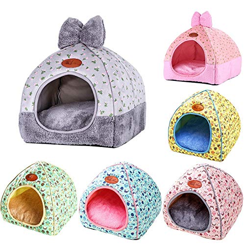 Pet bed Cama para Perro y sofá para Mascotas, caseta de Perro Caliente, Nido de Invierno Suave para Cachorro, Gato, tamaño Grande, Perros pequeños y medianos, Gris, Medium