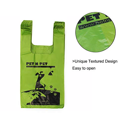 Pet n 200-count Extra larga de mascota Perro bolsas de basura bolsas de bolsa de caca grande verde de perro con asas