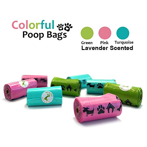 PET N PET 720 Bolsas de residuos para Mascotas con Aroma a Lavanda, Bolsas para excrementos de Perro, respetuosas con el Medio Ambiente, a Prueba de Fugas, Color arcoíris