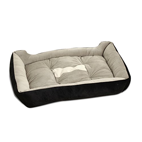 PETCUTE Camas para Perros medianos Cama de Perro Reforzada Cama Perro Grandes Lavable Colchón Cama para Gatos Cojín Negro