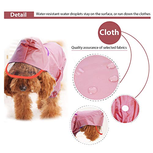 PETCUTE Chubasquero para Perros Chaqueta Impermeable para Mascota Ropa Chubasqueros con Capucha para Medianas y Grandes Perros