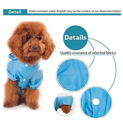 PETCUTE Chubasquero para Perros Chaqueta Impermeable para Mascota Ropa Chubasqueros con Capucha para Medianas y Grandes Perros