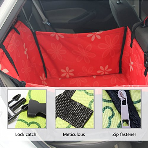 PETCUTE Cubierta Asiento de Coche Perro Cubre Asientos Coche para Perros Hamaca de Coche Protector Coche Perros