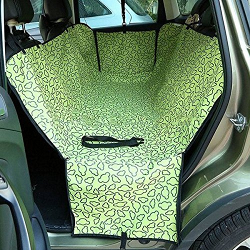 PETCUTE Cubierta del Asiento del Coche del Perro para Mascotas Cubierta Protectora de la Hamaca Gato Impermeable Cubierta del Asiento Trasero con Solapas Laterales para Camioneta SUV de Coche Verde