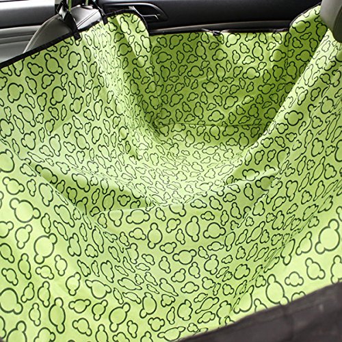 PETCUTE Cubierta del Asiento del Coche del Perro para Mascotas Cubierta Protectora de la Hamaca Gato Impermeable Cubierta del Asiento Trasero con Solapas Laterales para Camioneta SUV de Coche Verde