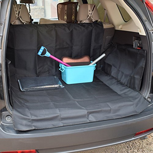 PETCUTE Grande Cubierta del Forro del Cargo del Perro Cubierta de Asiento para Mascotas Estera de la Cama Antideslizante Impermeable Universal Coche SUV Camión Jeeps Furgonetas Negro