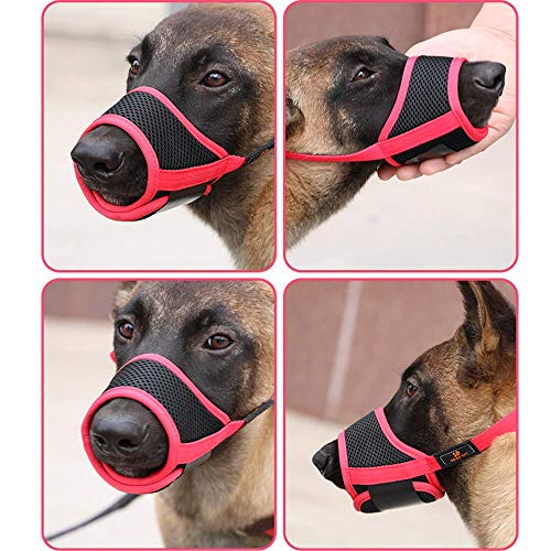 PETEMOO Bozal para Perros - Bozal Anti-mordedor Secure Fit Bozal para Perros - Malla Transpirable con Forma de Boca para Perros pequeños y Grandes