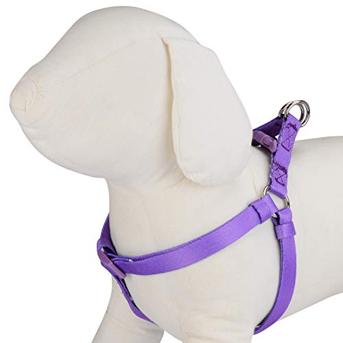 PETLOFT Arnés para Perro, Textura Suave, Ajustable, Arnés para Perro con Impresión Divertida, Doble Anillos de Acero Inoxidable y Duradero Fácil Correa Clip (Púrpura, L)