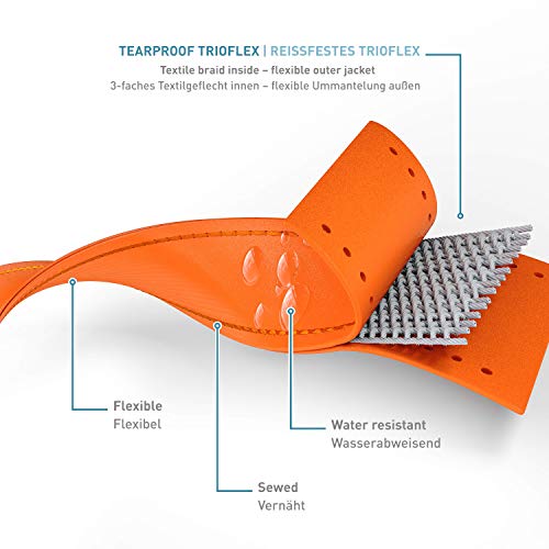 PetTec Collar de Perro Cómodo y Duradero, Fabricado con Trioflex lo Que lo Hace Fuerte; para Perros Grandes o Pequeños, Ajustable y con Relleno Impermeable (Naranja)