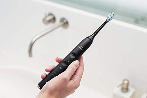 Philips Sonicare DiamondClean Smart HX9901/13  - Cepillo de dientes eléctrico con App de formación personalizada, sensor de presión, 4 modos, 3 intensidades y cargador de vaso, color negro