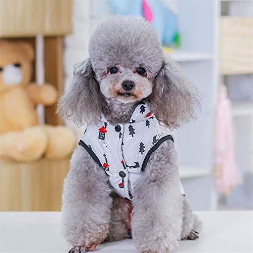 POD Cálido mascotas Accesorios de invierno ropa para perros Escena de la nieve de algodón estampado Parkas respirable cómodo capa del animal doméstico para los perros pequeños perrito y gatos,* L