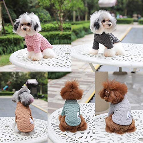 PONNMQ Diseño 3D Mascotas Mascotas Ropa Suéteres Otoño Invierno 5 Colores Venta al por Mayor de Ropa de Ganchillo para Perros Chihuahua Dachshunds, Gris, L