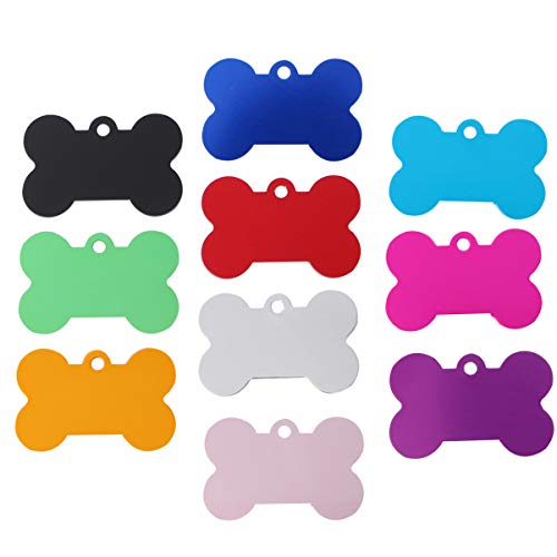 POPETPOP 10 Piezas Placa Identificativa para Perros, Collares Colgante para Perro y Gato, Etiquetas de Nombre del Mascotas para Perro Gatos, 38MM