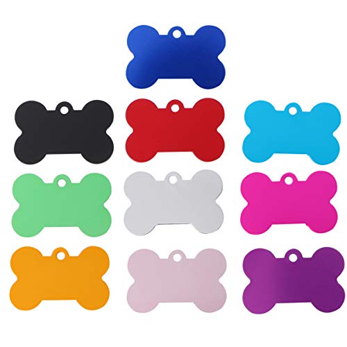 POPETPOP 10 Piezas Placa Identificativa para Perros, Collares Colgante para Perro y Gato, Etiquetas de Nombre del Mascotas para Perro Gatos, 38MM