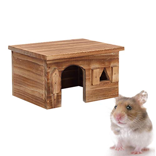 POPETPOP Casa de hámster de Madera para esconder casetas de Juguete para hámster Enano, ratón, Rata de gérbil, Animales de Mascotas pequeñas