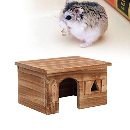 POPETPOP Casa de hámster de Madera para esconder casetas de Juguete para hámster Enano, ratón, Rata de gérbil, Animales de Mascotas pequeñas