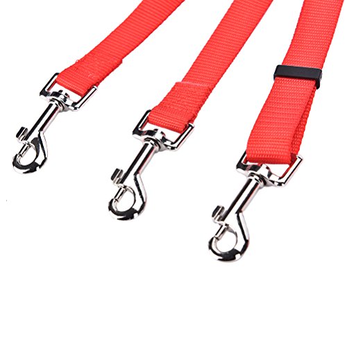 POPETPOP Correa de Nylon para Entrenamiento de Perros tricéfalos Heavy Duty Durable para Perros Pequeños y medianos (Rojo)