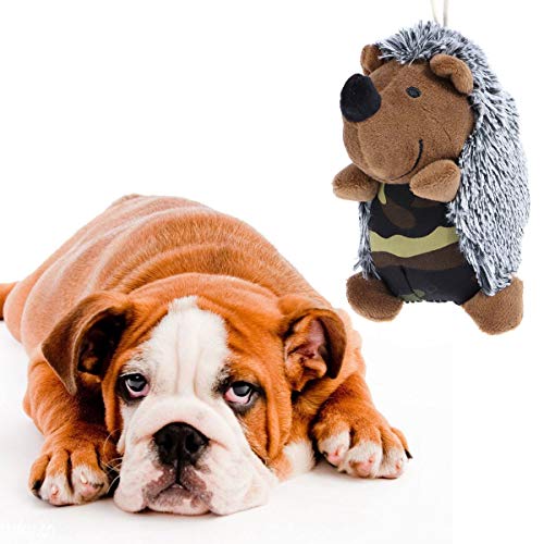 POPETPOP Juguetes para Masticar Mascotas, Juguete de Erizos de Peluche, Juguetes Interactivos y Juguetes de Limpiar Los Dientes para Pequeños Medianos Perros (Camuflaje)