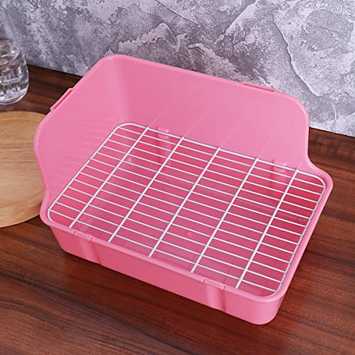 POPETPOP Pet Toilet Pet Potty Trainer Puppy Training Tray Pad Plataformas de protección para Perros Conejo y cobayo Rosa