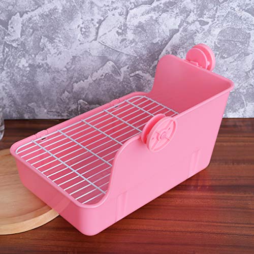 POPETPOP Pet Toilet Pet Potty Trainer Puppy Training Tray Pad Plataformas de protección para Perros Conejo y cobayo Rosa