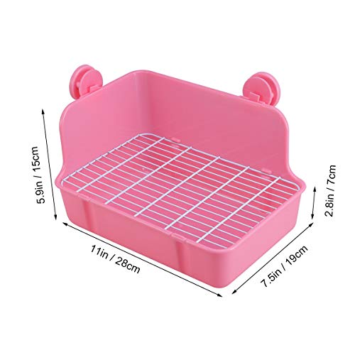 POPETPOP Pet Toilet Pet Potty Trainer Puppy Training Tray Pad Plataformas de protección para Perros Conejo y cobayo Rosa