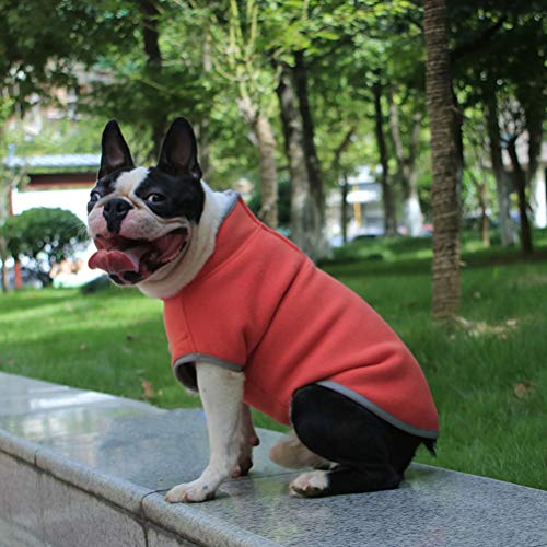 POPETPOP suéter para Perro-vellón Chaleco para Perros pequeños arnés Ropa otoño Invierno Clima frío Chaqueta de Jersey suéteres para Mascotas para Perros pequeños y medianos de tamaño Naranja XS