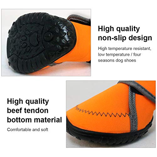 PROTAURI Zapatos de Perro Botas de Perro Botas para Perros Zapatos para Mascotas Transpirable Antideslizante Deporte al Aire libre para Perro Pequeña Mediano Grande Rojo Naranja