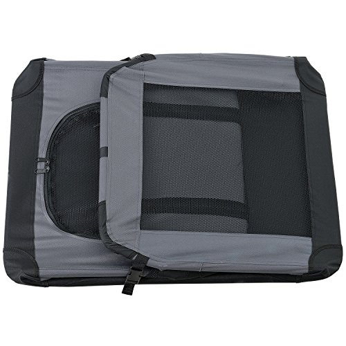 [pro.tec] Bolsa de transporte para mascotas - Tamaño: XL (81,3x58,4cm) - Transportín plegable para perro (GRIS)