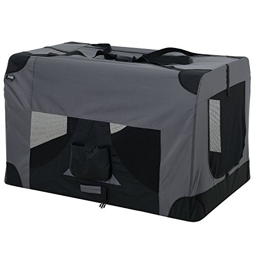 [pro.tec] Bolsa de transporte para mascotas - Tamaño: XL (81,3x58,4cm) - Transportín plegable para perro (GRIS)