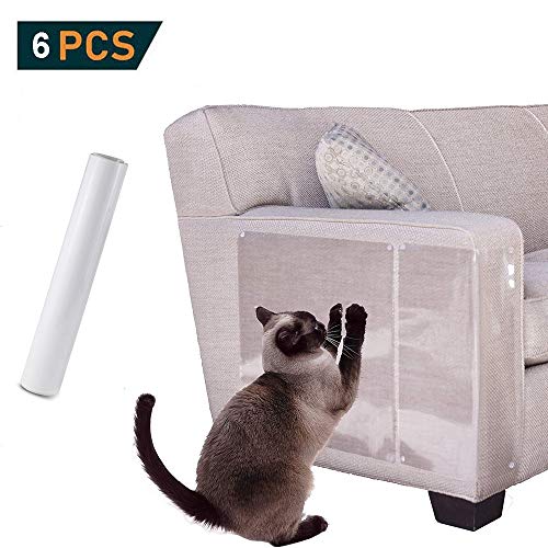 Protectores contra rayones para muebles,Protector Sofa Gatos,Protector de Muebles de Gato, Transparente con pasadores para Proteger Muebles tapizados, (6 Unidades)