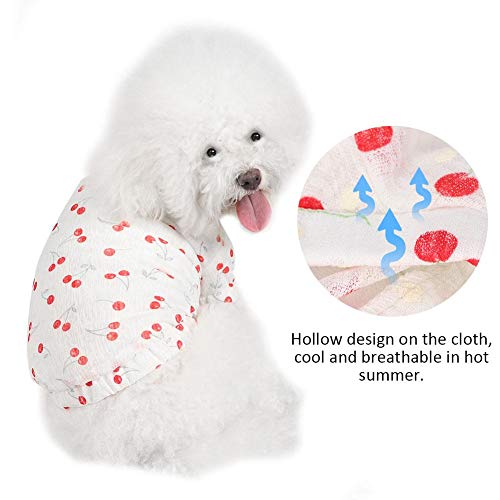 Pssopp Ropa de protección Solar para Perros Ropa de Verano para Mascotas Camisas Ligeras Camisa con Estampado de Frutas de Perros y Gatos Aire Acondicionado Ropa para Mascotas(M)