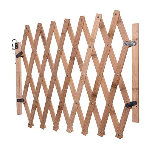 Puerta Extensible de Madera para cercado de Mascotas Puerta para Mascotas Puerta móvil y movible para Perros Puerta corrediza retráctil para Puertas Plegables de Seguridad para Mascotas