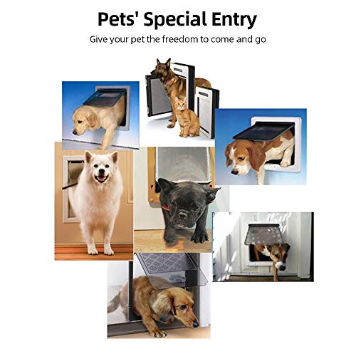 Puertas Para Perros Gatos La Pared Puerta De La Aleta Del Gato Para Mascotas Para Perros Medianos Caja Fuerte Cerrar Automáticamente La Puerta De La Mascota Para Gatos Puerta Para Perros L Blanco