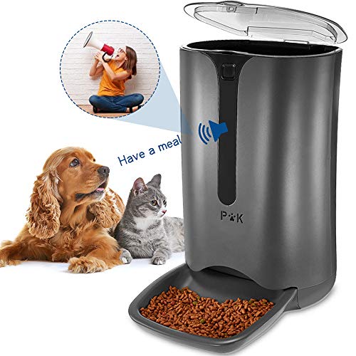 PUPPY KITTY 7L Dispensador automático de Comida para Perros y Gatos Grabación Vocal programable 4 Comidas al día