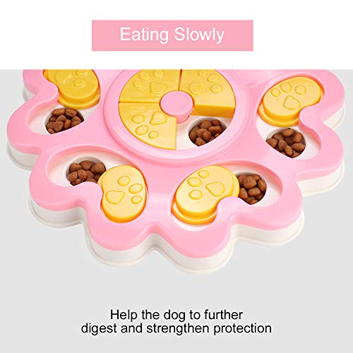 Puppy Puzzle Toys Juego de Entrenamiento para Perros Comedero Lento Pet Bowl Feeder Toys Pata de Perro Educativo Slow Feeder Toys Multifunción Great Dog Brain Teaser(Rosa Claro)