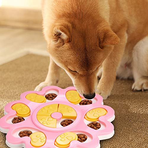 Puppy Puzzle Toys Juego de Entrenamiento para Perros Comedero Lento Pet Bowl Feeder Toys Pata de Perro Educativo Slow Feeder Toys Multifunción Great Dog Brain Teaser(Rosa Claro)