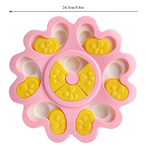 Puppy Puzzle Toys Juego de Entrenamiento para Perros Comedero Lento Pet Bowl Feeder Toys Pata de Perro Educativo Slow Feeder Toys Multifunción Great Dog Brain Teaser(Rosa Claro)