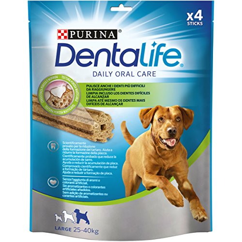 Purina Dentalife golosina dental para Perro Grande, Pack de 4  piezas - Total 142 g