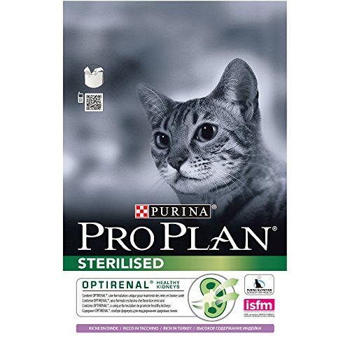 PURINA Pro Plan Comida Seco para Gato Esterilizado con Optirenal, Sabor Pavo - 3 Kg