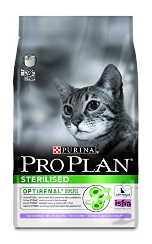 PURINA Pro Plan Comida Seco para Gato Esterilizado con Optirenal, Sabor Pavo - 3 Kg