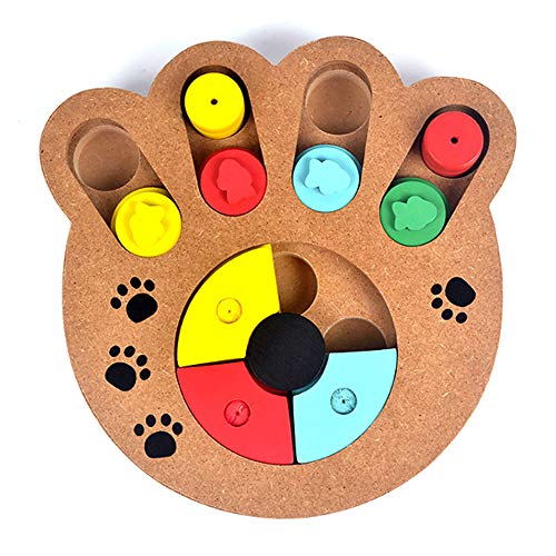 Puzzle perro alimentador de juguetes, Inteligencia Juguete para mascotas diversión interactiva de madera alimentador lenta del entrenamiento del perro Juguete dispensador de Pequeño Perro Gato Medio,B